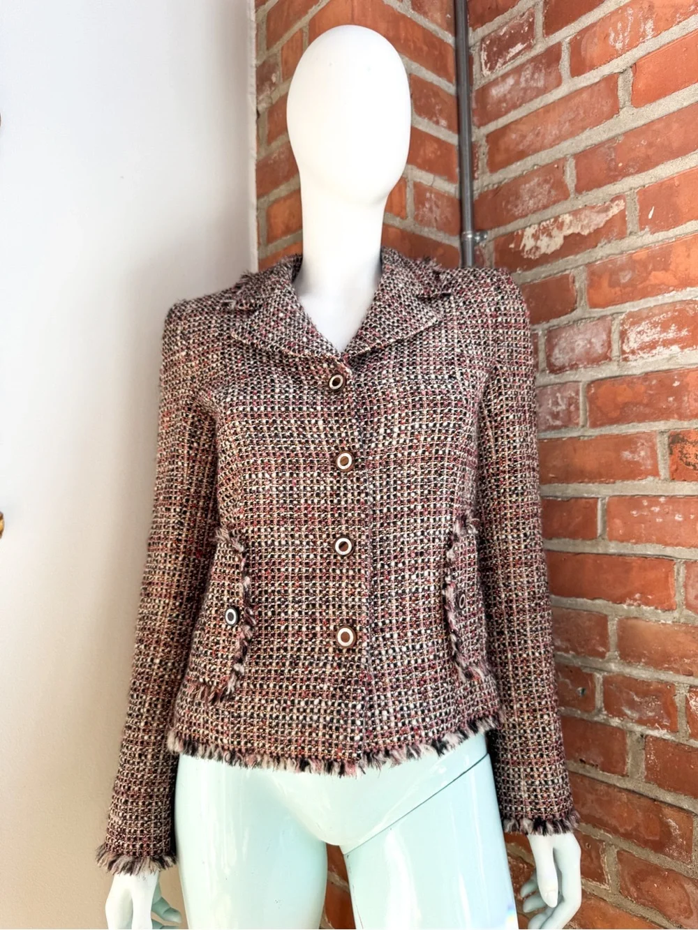 Vintage Chanel Multi Color Tweed Jacket | 2003A